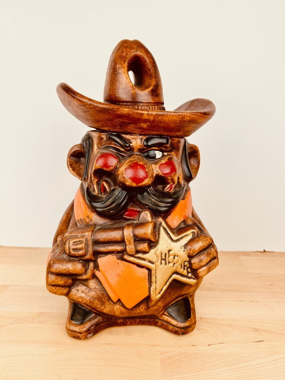 Vintage 1960s California Originals Winking Sheriff Cookie Jar - Western Decor US